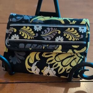 Vera Bradley Floral Black and Yellow Women's Trifold Wallet